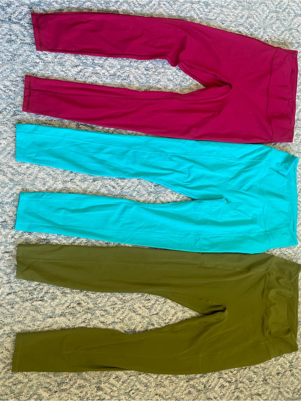 Fabletics Motion 365 Leggings Trio in Berry, Teal, Olive
